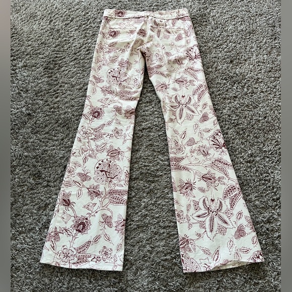 Isabel Marant White Floral Bootcut Cotton Pants Womens Size 40 FR/8 US - Picture 4 of 16
